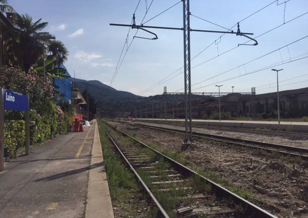 Luino, il cantiere ferroviario