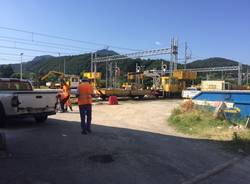 Luino, il cantiere ferroviario