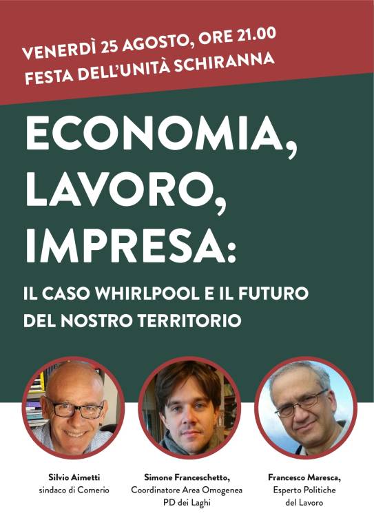 ECONOMIA, LAVORO, IMPRESA: IL CASO WHIRLPOOL E IL FUTURO DEL NOSTRO TERRITORIO