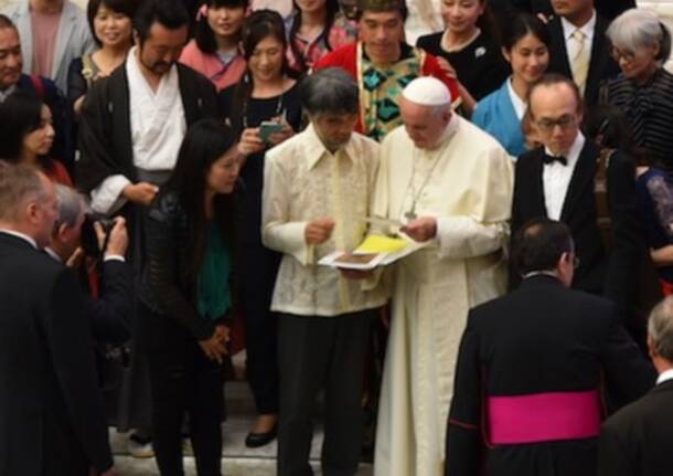 Yoko Takada  in udienza da Papa Francesco…