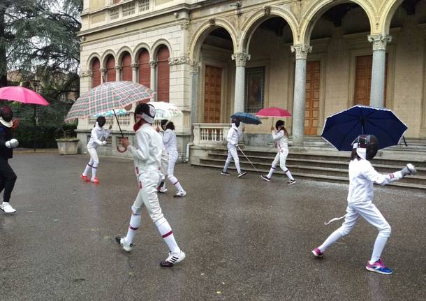 Saronno Scherma, flash mob in contemporanea mondiale