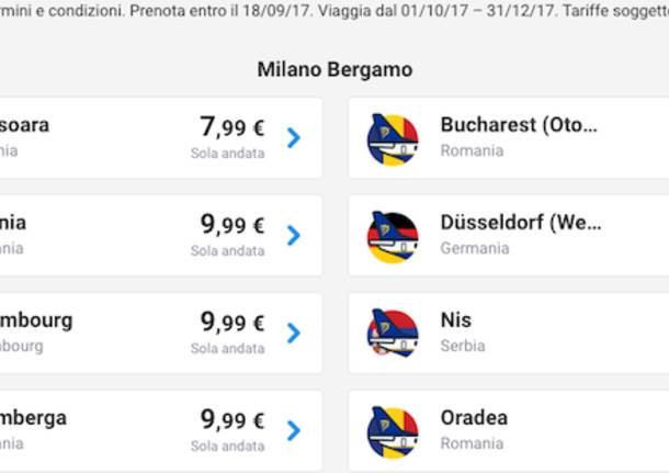 Ryanair, voli a 9,99