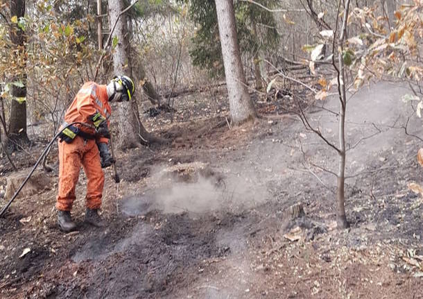 Gli effetti dell'incendio al Poggio di Luvinate