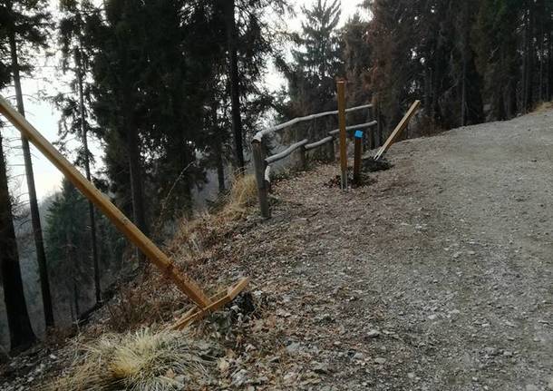 Percorso salute vandalizzato verso il forte d’Orino