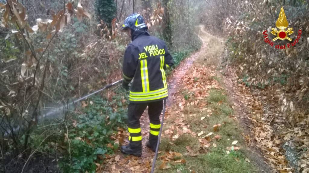 Al lavoro per spegnere l'incendio