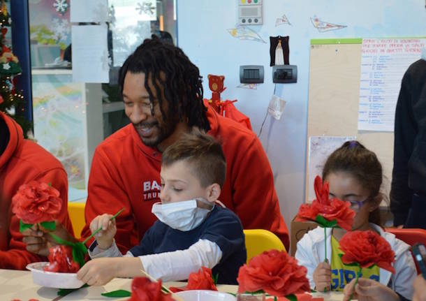 La Pallacanestro Varese in visita alla pediatria