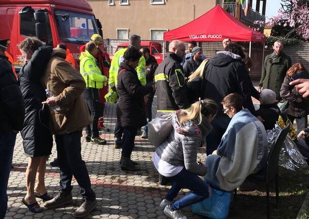Esplosione palazzina in via Brianza a Rescaldina