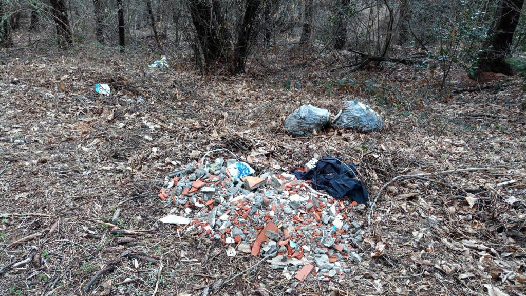 Sporcizia di ogni tipo nei boschi tra Fabiasco e il laghetto di Montegrino