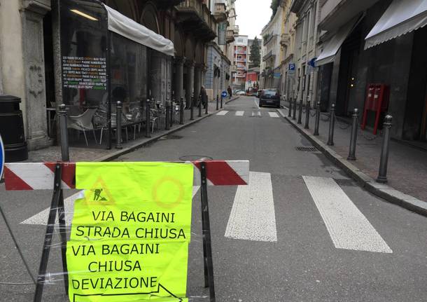 Cantieri in centro, via Bagaini chiusa al traffico