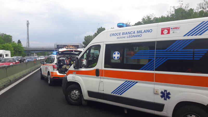 incidente A8 Legnano 20 maggio 2018