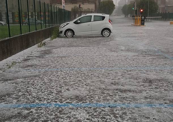 La grandine a Busto Arsizio