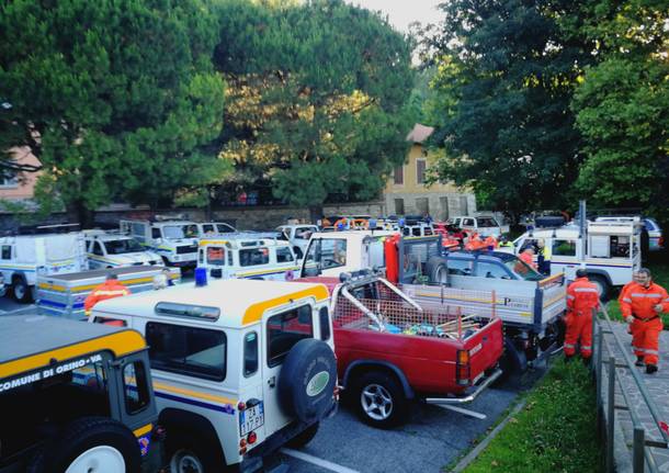 Il campo base dell’esercitazione antincendio