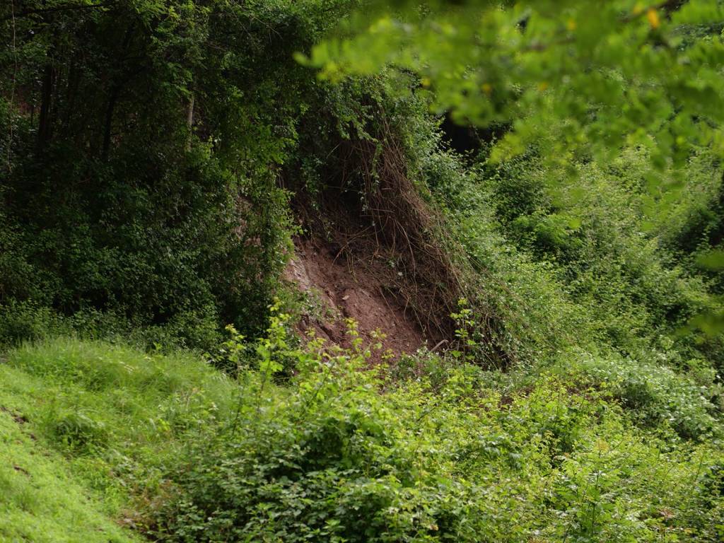 Frana a Casalzuigno, strada interrotta