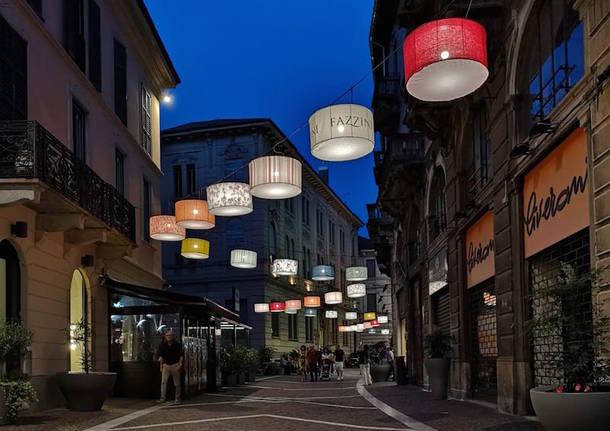 Le lampade di via Manzoni a Gallarate