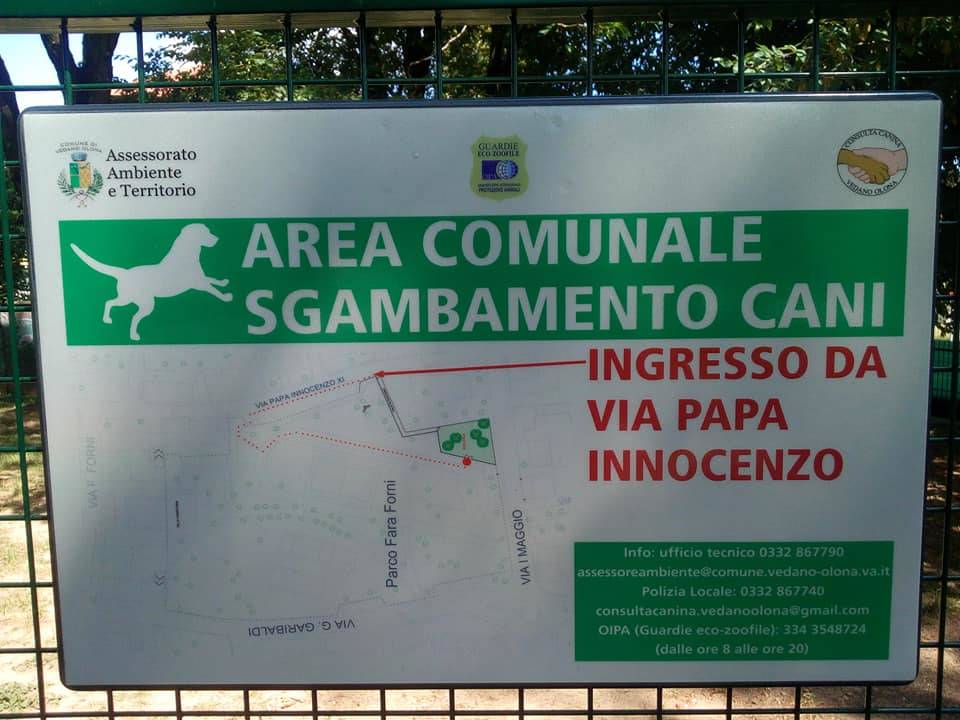 Vedano Olona - Inugurata la "dog area"