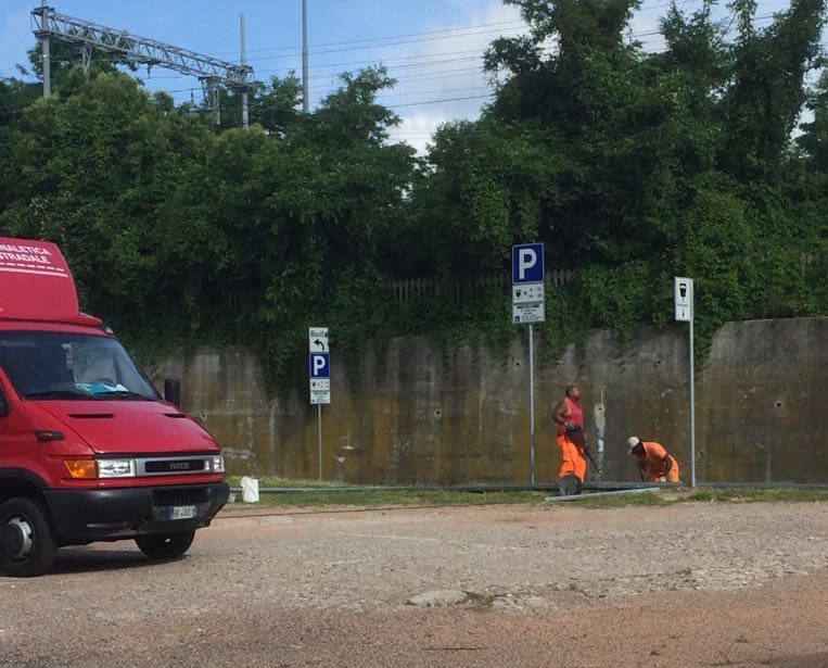 Via Cimone, il cantiere del nuovo parcheggio 