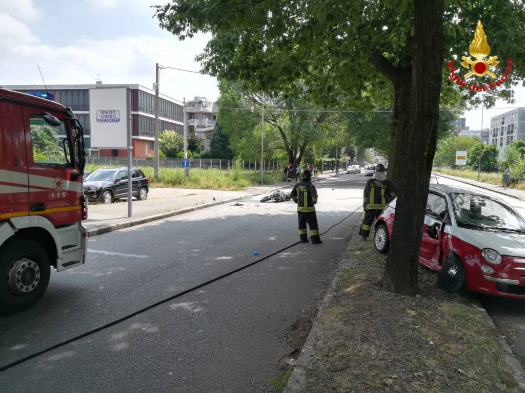 incidente auto moto busto arsizio