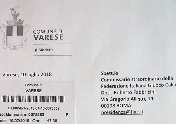 lettera davide galimberti varese calcio