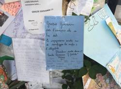 Un messaggio della Galilei sull'albero di Falcone e Borsellino