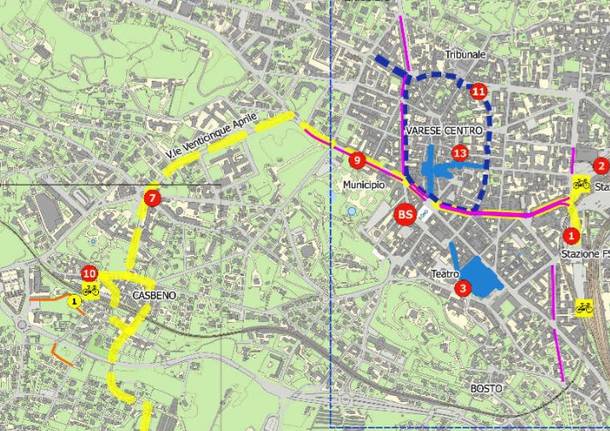 Ciclabile Stazioni - Lago: la mappa 