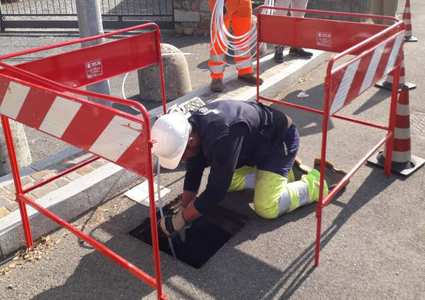 Venegono Superiore - Cantiri per posa fibra 