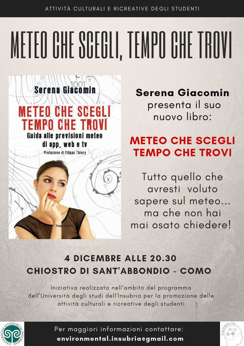 EnvironMental: Serena Giacomin \"Meteo che scegli, Tempo che trovi\"