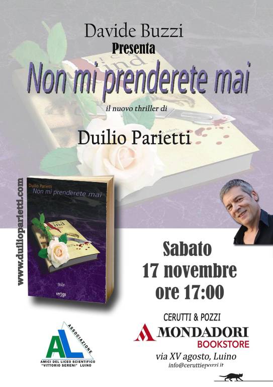 Presentazione del romanzo thriller “Non mi prenderete mai” di Duilio Parietti