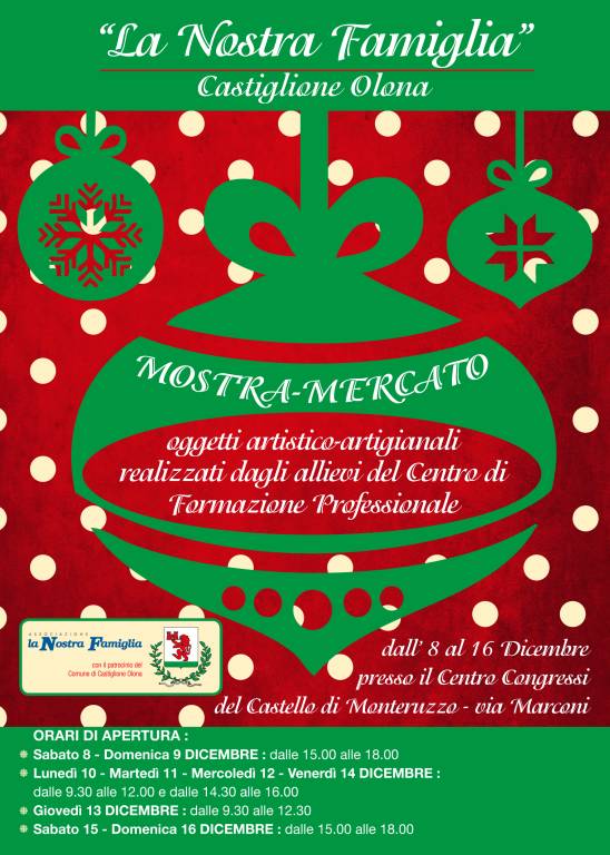 Mostra-Mercato Oggetti artistico-artigianali dell\'Associazione \"la Nostra Famiglia\" - Sede di Castiglione Olona
