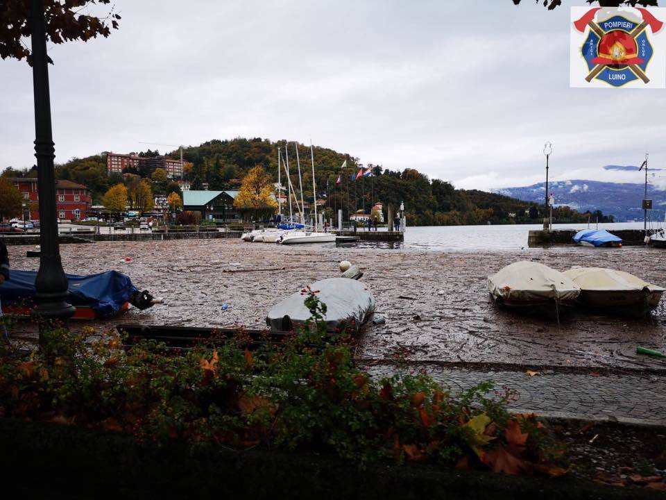 La piena del lago Maggiore a Luino, 7 novembre 2018