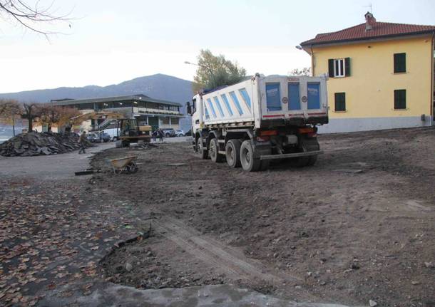 Piazza di Caldè, sono iniziati i lavori di riqualifica