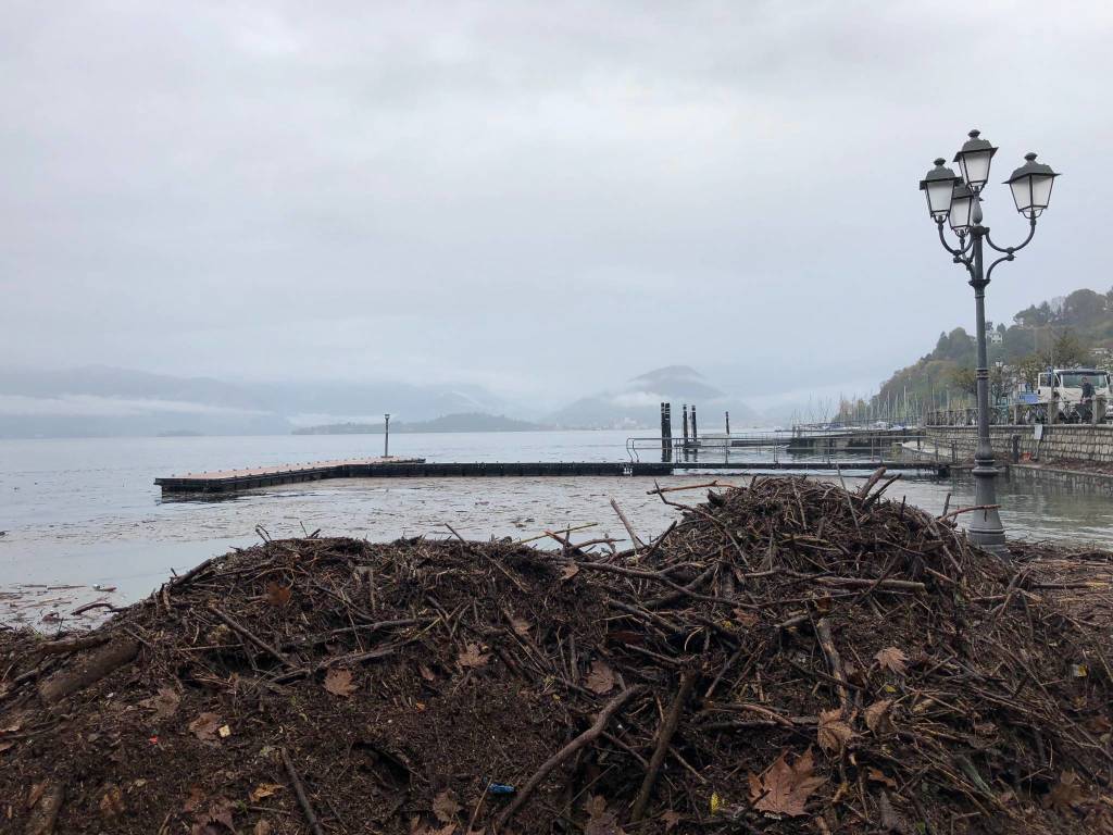 Pulizia del lago Maggiore a Laveno Mombello 