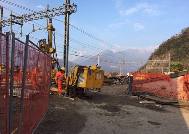 Lavori in corso alla stazione di Maccagno