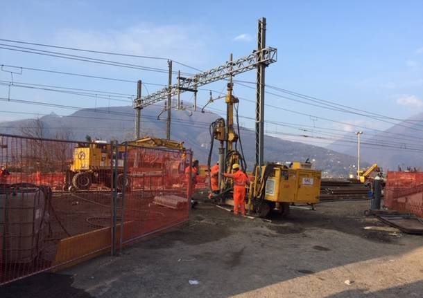 Lavori in corso alla stazione di Maccagno