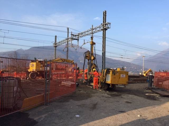 Lavori in corso alla stazione di Maccagno