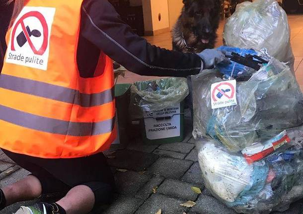 Strada pulita, sacchi riportati a casa