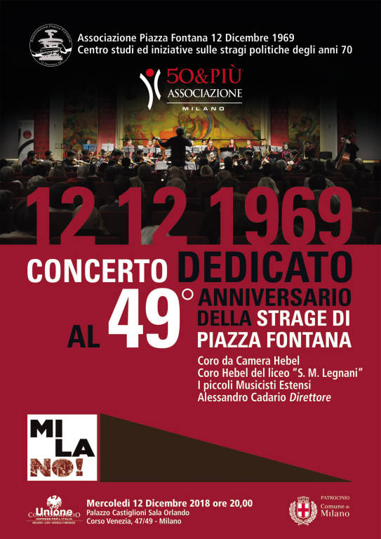 Concerto dedicato al 49° anniversario della strage di Piazza Fontana
