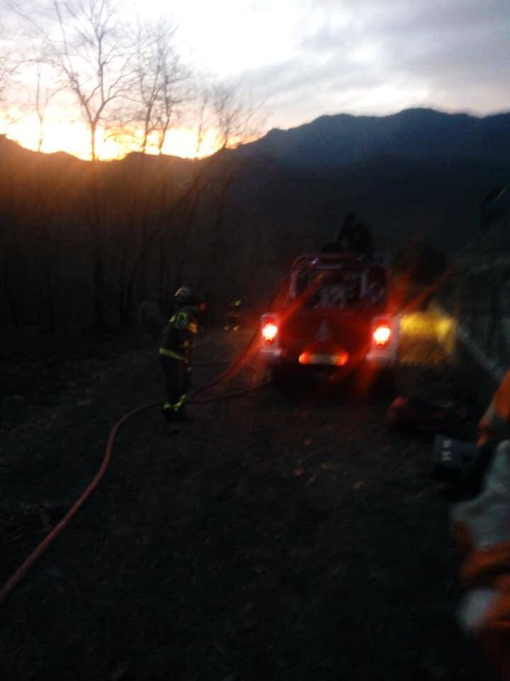 Principio di incendio a Duno