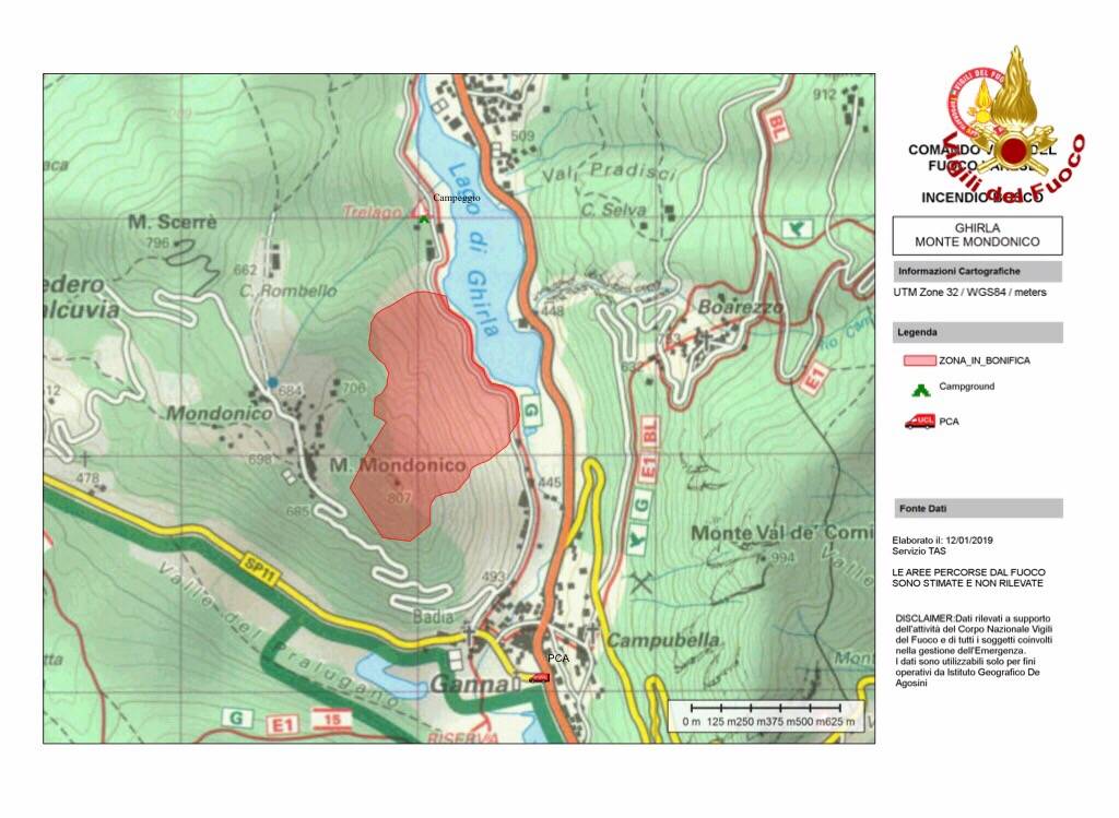 cartina del rogo sul Mondonico