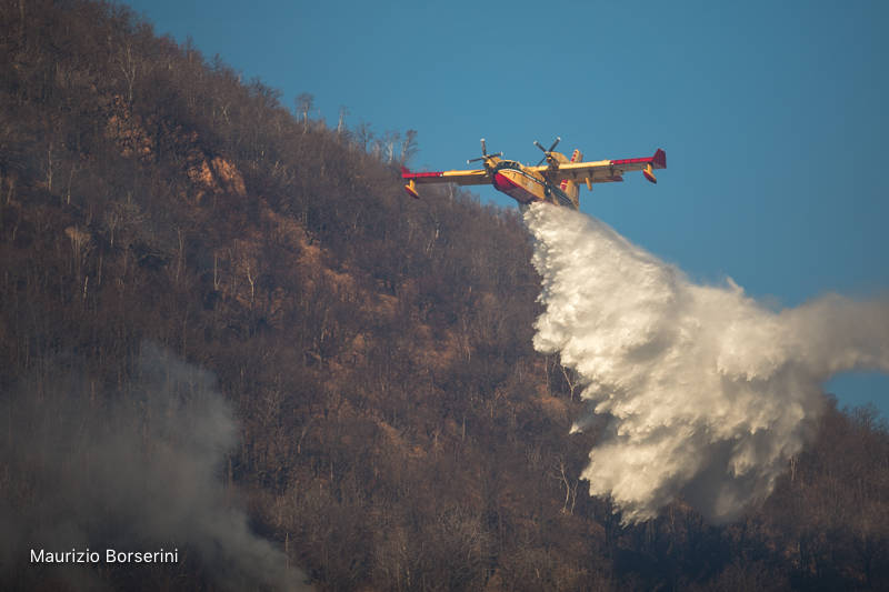 Incendio Monte Martica, le foto di Borserini 