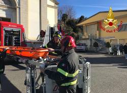 Luino, intervento dei vigili del fuoco nella chiesa di Moncucco