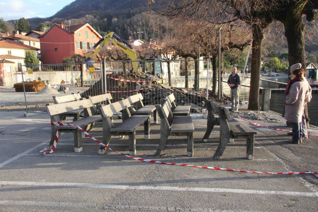 Lavori alla piazza di Caldè - febbraio 2019