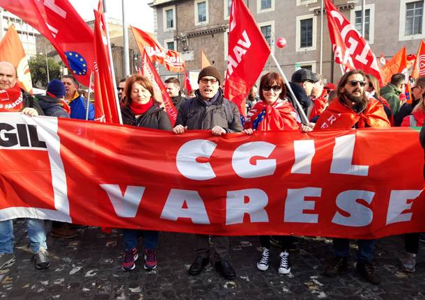 Manifestazione di Cgil, Cisl e Uil a Roma
