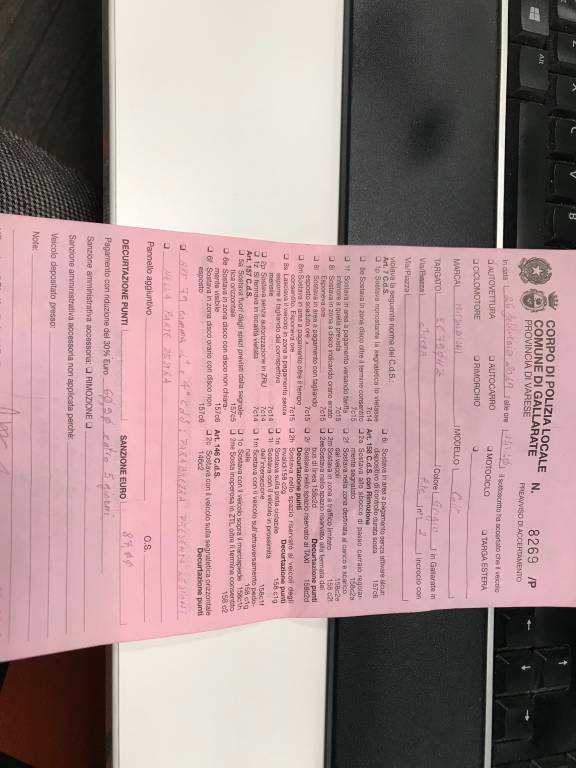 A Gallarate si multano le auto in sosta per... problemi di circolazione
