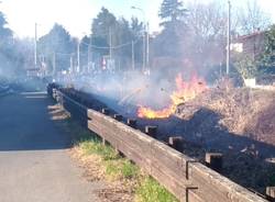 Incendio torrente Rile Cassano Magnago