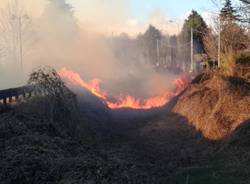 Incendio torrente Rile Cassano Magnago