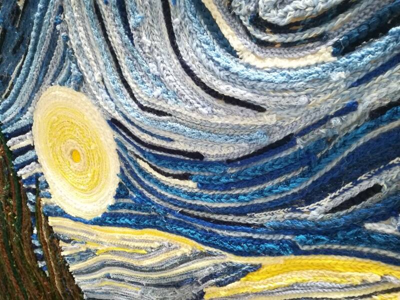 La notte stellata di Van Gogh fatta a maglia Canegrate punti in chiacchiera  6 