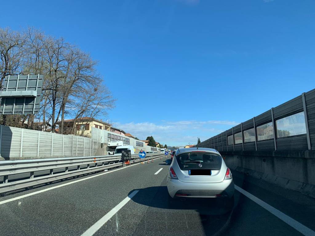 Lavori in A8 al ponte di Cavaria