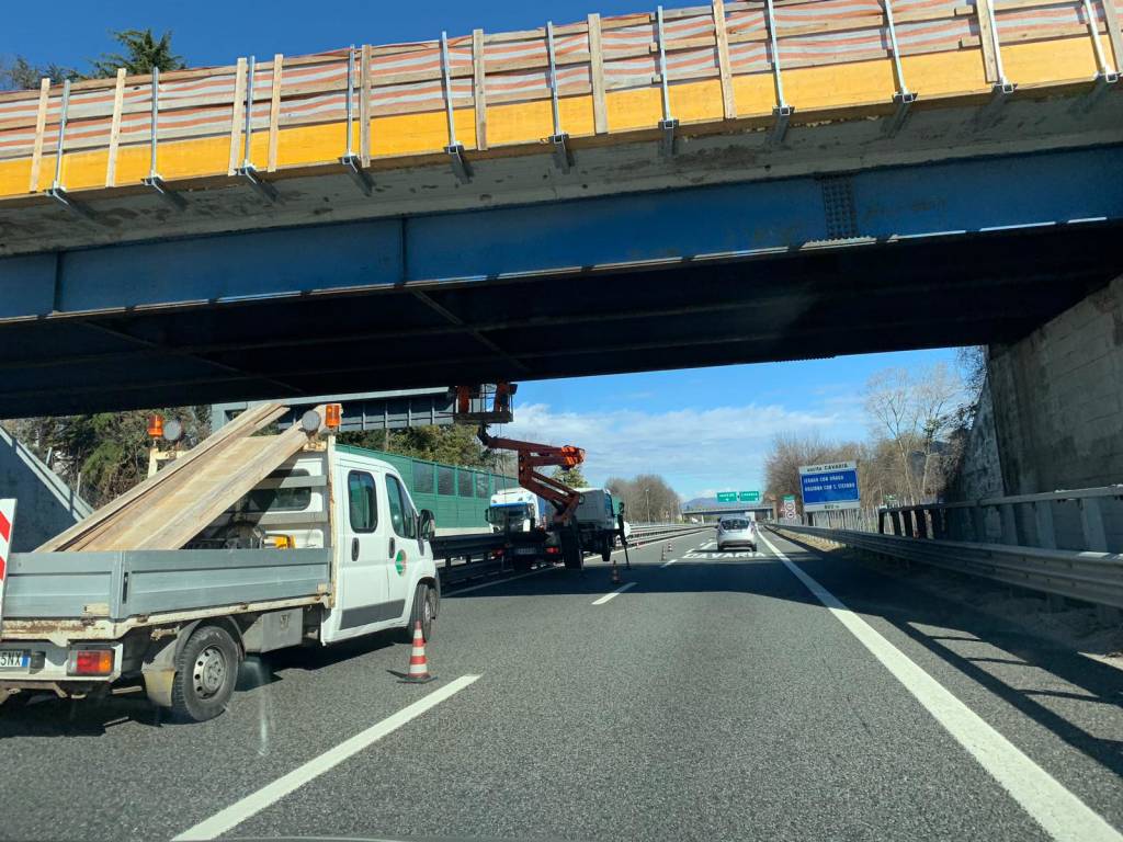 Lavori in A8 al ponte di Cavaria