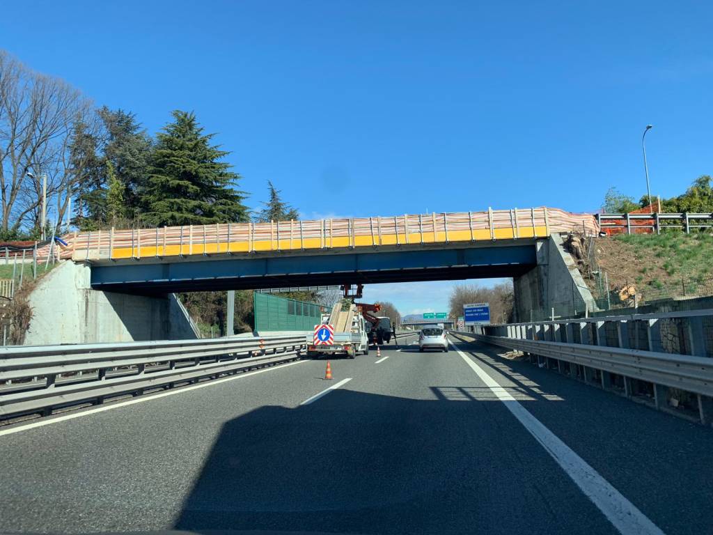 Lavori in A8 al ponte di Cavaria