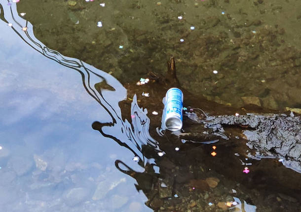 Porto ceresio - Rifiuti nel lago